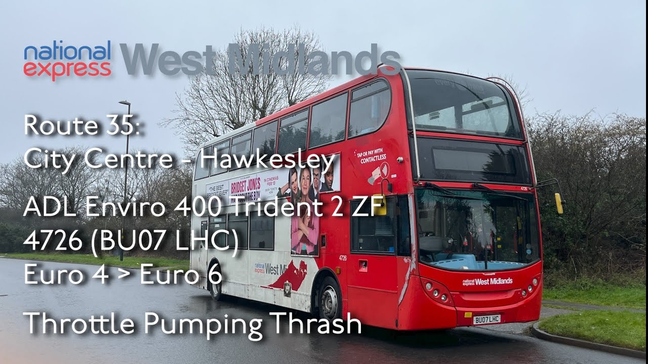 Throttle Pumping Thrash | ADL Enviro 400 Trident 2 ZF | NX West Midlands | 4726 (BU07 LHC)