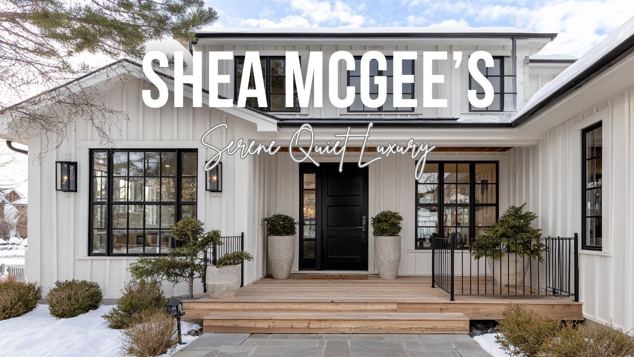 Serene Quiet Luxury Winter Farmhouse Inspired by Shea McGee’s Organic Textures and Calm Tones