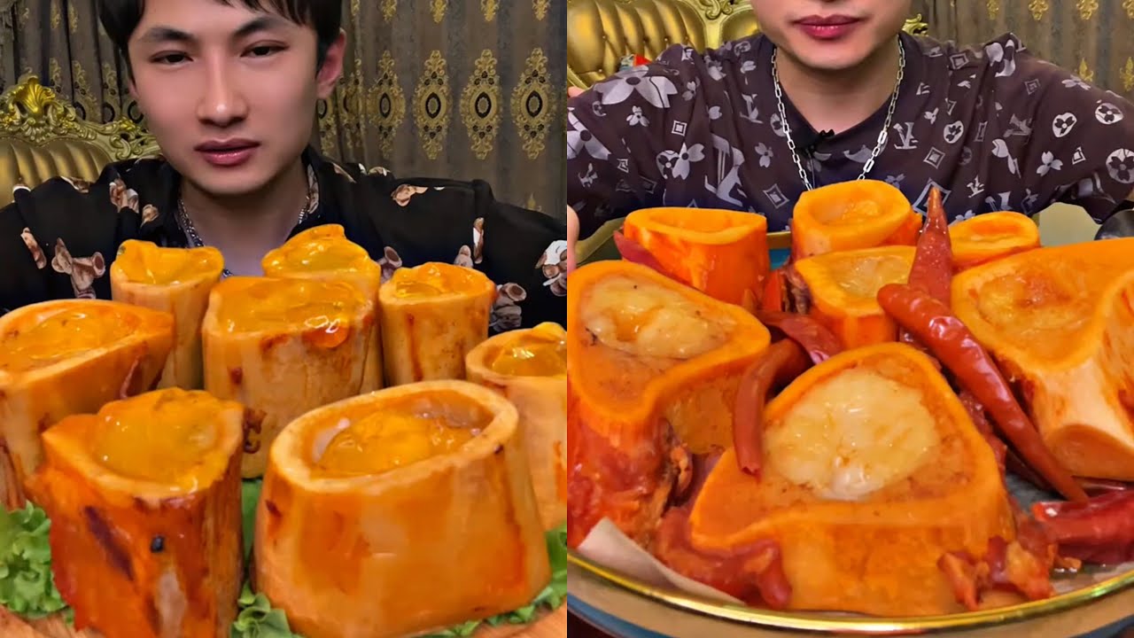 Spicy Bone Marrow ASMR Mukbang | Fatty & Delicious