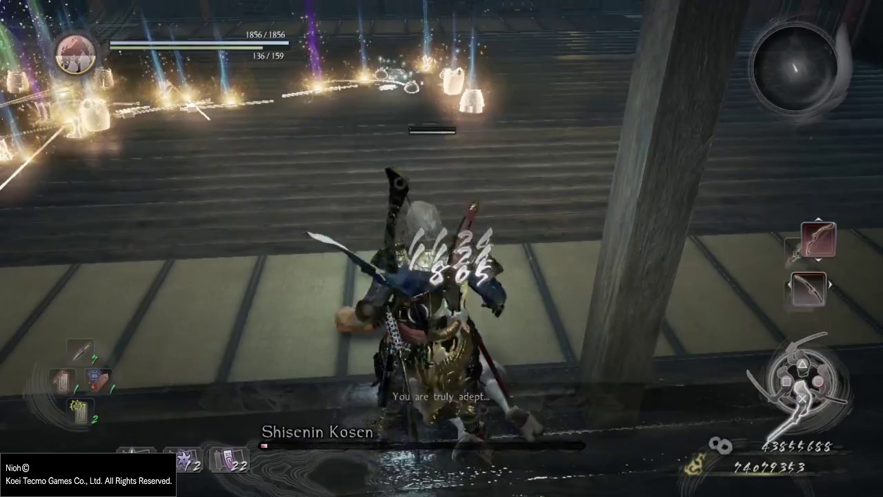 Nioh: Lvl 50 unoptimized Dual Sword build vs. Lvl 330 mission 