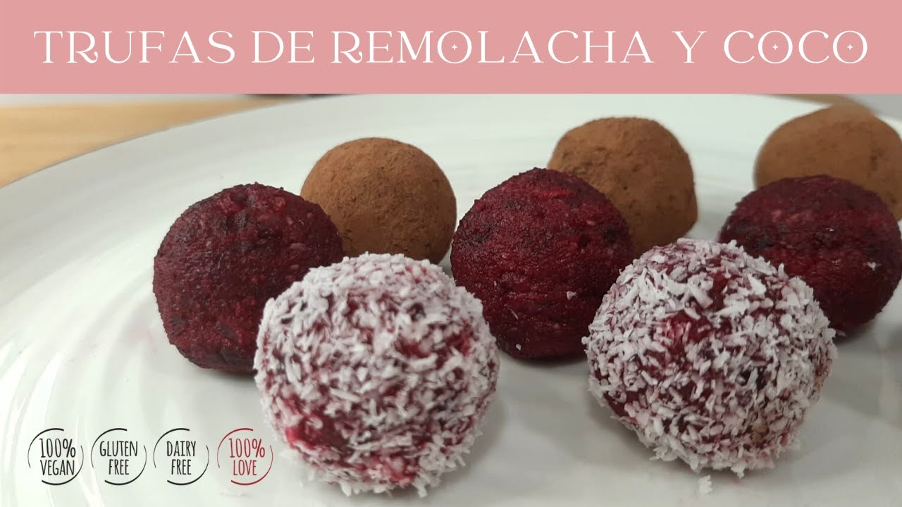 ☺Trufas saludables de chocolate (vegan, sin gluten y sin azúcares refinados) a base de remolacha 😲
