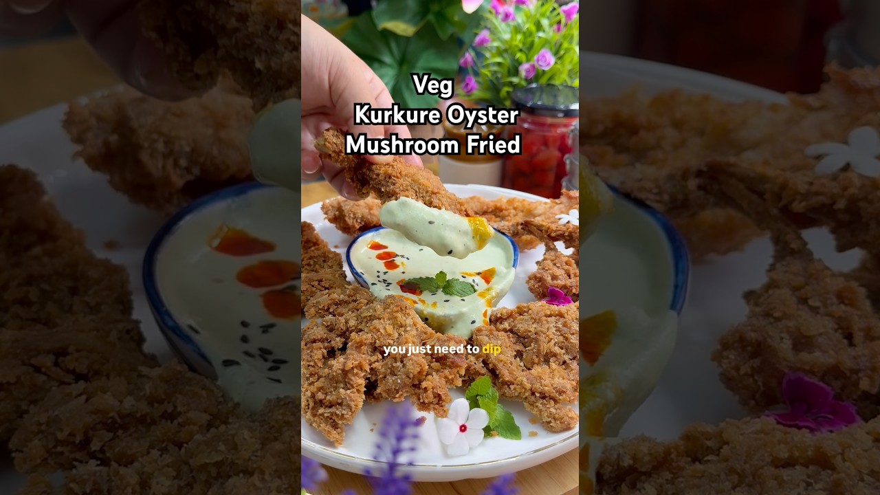 No Chicken, KFC Style Crispy Oyster mushroom Fried Recipe ||Veg Recipe #recipe #youtubeshorts