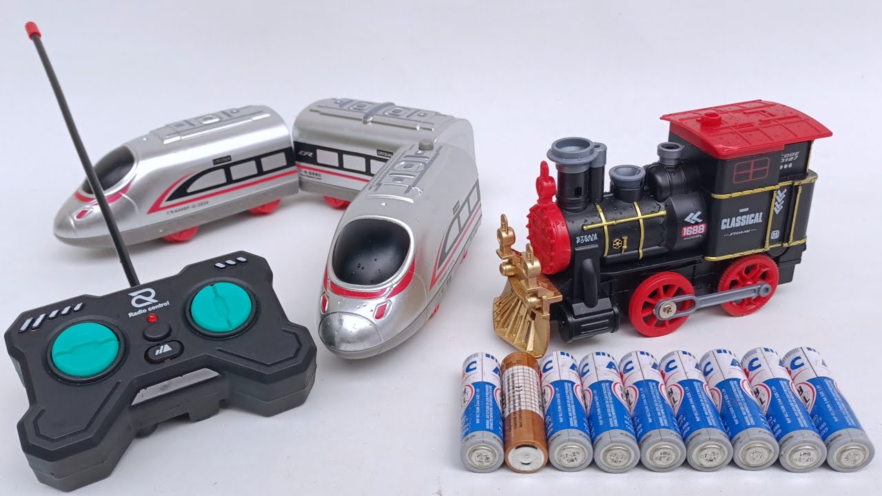 Asmr unboxing dan merakit mainan kereta api cepat,electric train,kereta uap classic train