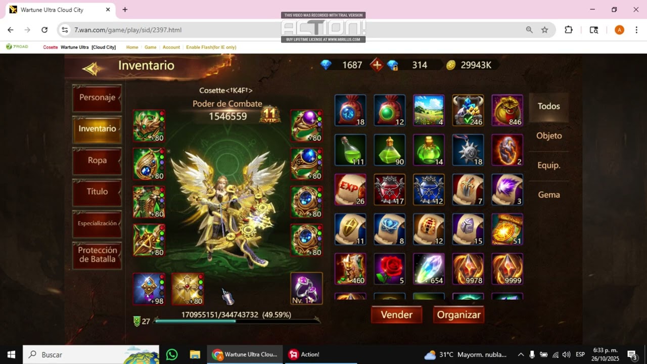 Wartune Ultra Español - Balance de Clase Arquero - Ft.Cosette s69