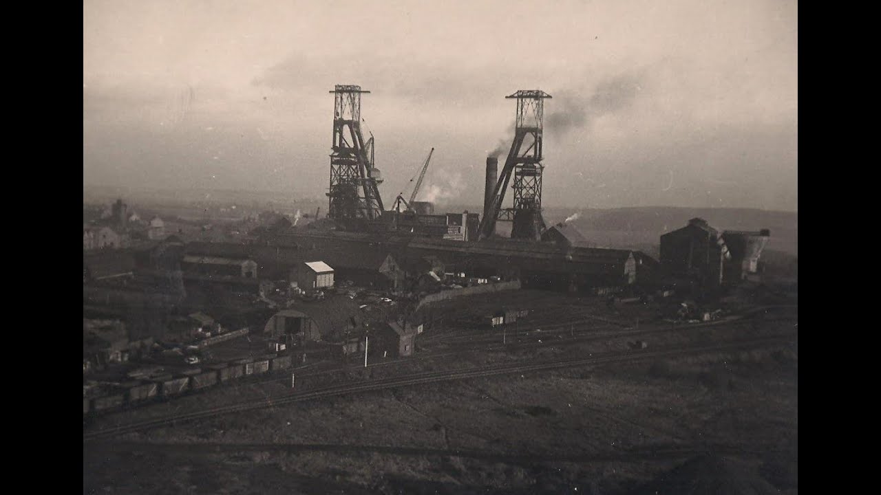 Clipstone colliery headstocks construction 1952 with drone footage