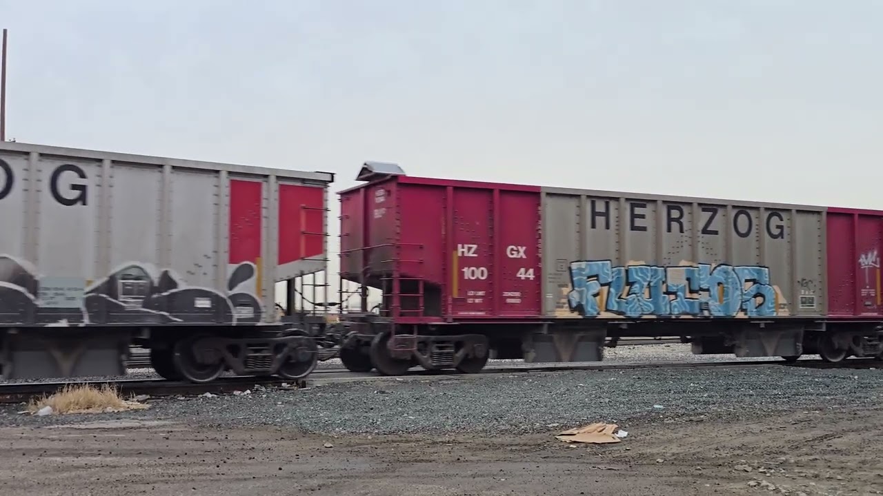 Eastbound UP Herzog Ballast Train Going on the East Leg of the Tower 47 Wye in El Paso, TX