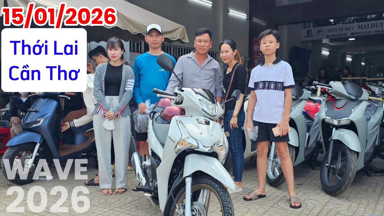 Wave 125i Smarkey Trắng Ngọc Trai về Thới Lai Cần Thơ ngày 15/01. Khải Phạm #wave #125 #2026 #ship 