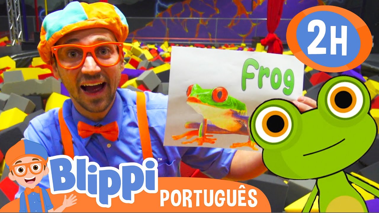 Blippi Aprende Como os Animais Saltam 🐸 2 HORAS DO BLIPPI BRASIL 🟠 Vídeos Educativos para Crianças
