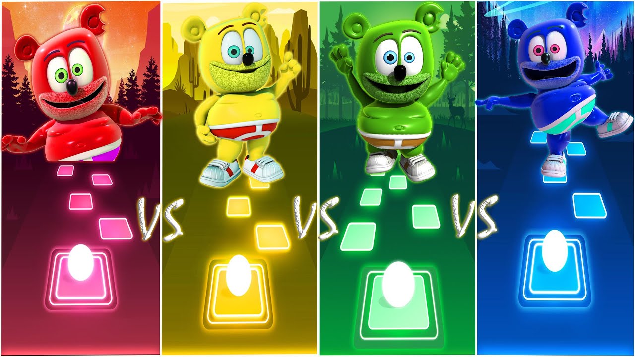 Gummy Bear в новых цветах - песни Gummy Bear - Tiles Hop EDM Rush!