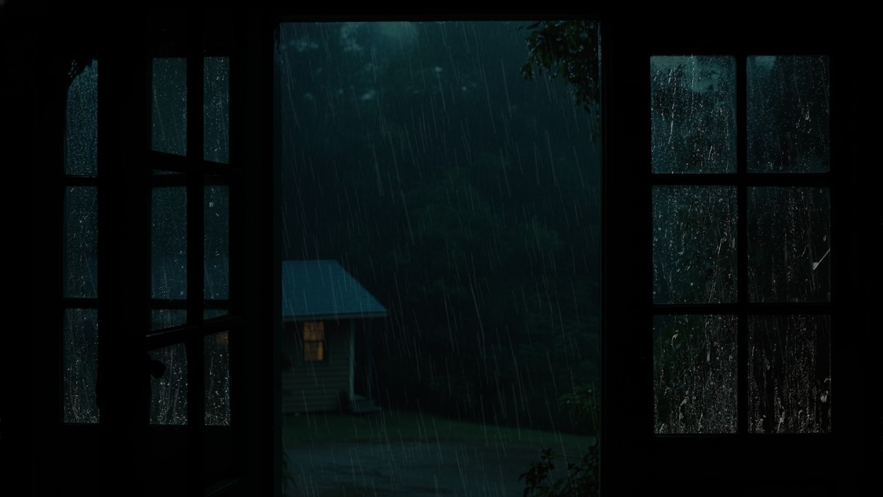 Open Window Rain at Midnight | Grounding Rain Ambience for Deep Sleep