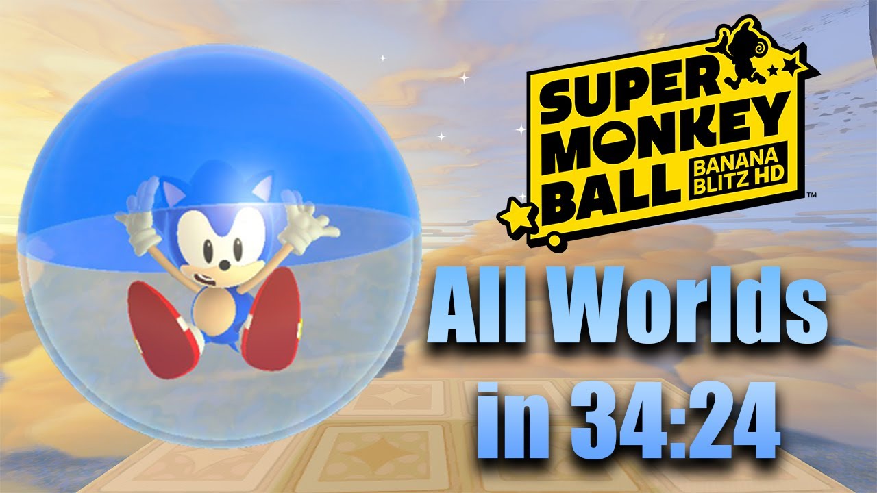 Super Monkey Ball: Banana Blitz HD: All Worlds Speedrun in 34:24 [Current World Record]