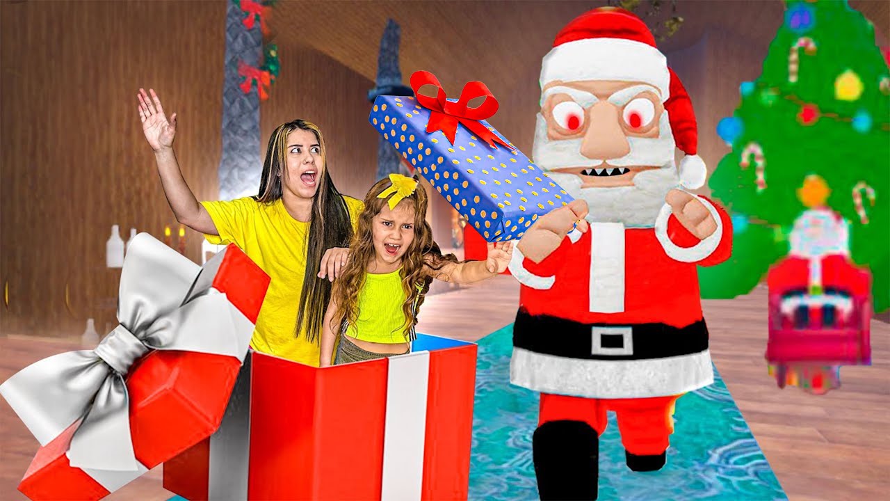 LARISSA E LAYRA TIVERAM QUE FUGIR DO PAPAI NOEL ASSUSTADOR NO NATAL!!