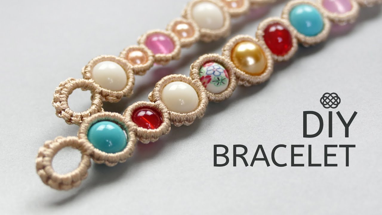 BEADED MACRAME CHAIN EASY BRACELET TUTORIAL