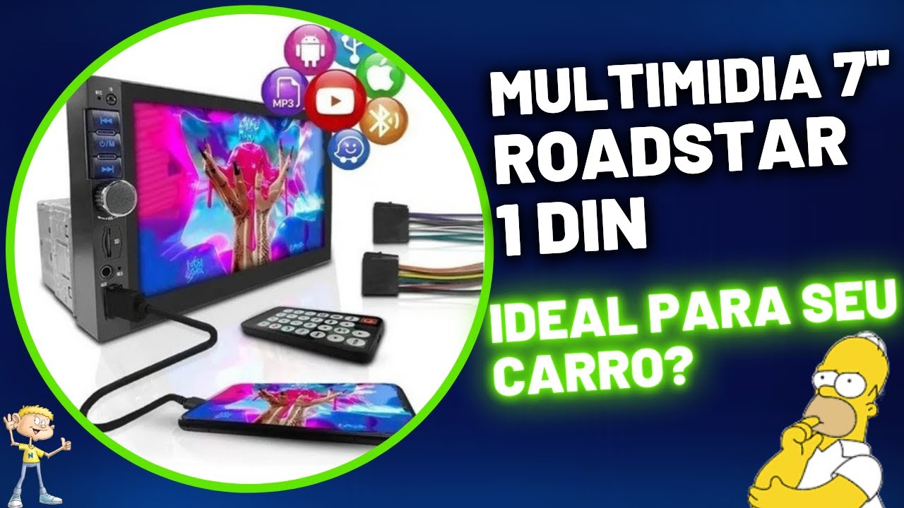REVIEW MULTIMIDIA 1DIN ROADSTAR 401BR COM TELA 7' - MINHA OPINIÃO