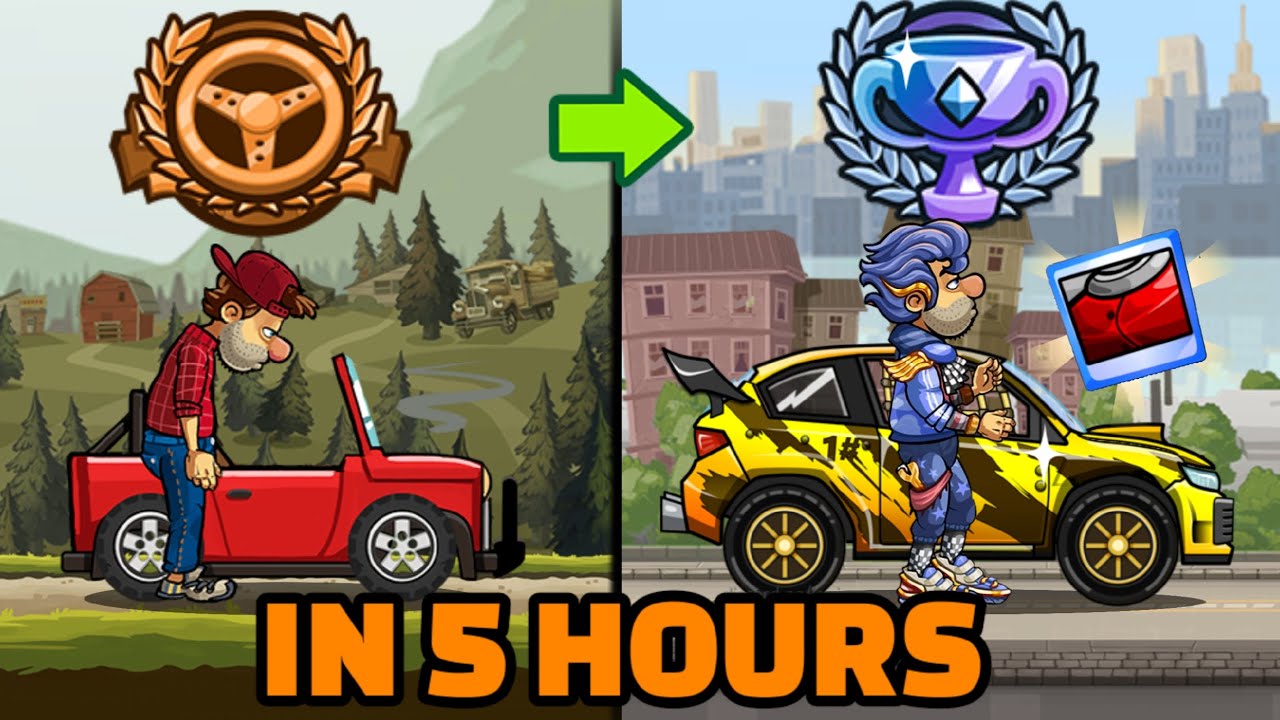 Я СТАЛ ЧЕМПИОНОМОМ И ЛЕГЕНДОЙ ЗА 5 ЧАСОВ 😍 Hill Climb Racing 2