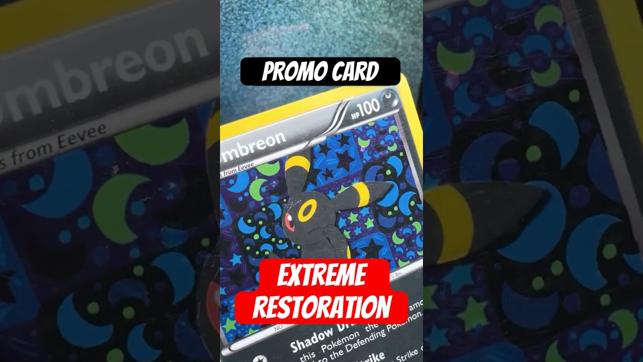 Чистка и удаление царапин на картах Umbreon | Полировка | #umbreon #реставрация #pokemoncards #po...