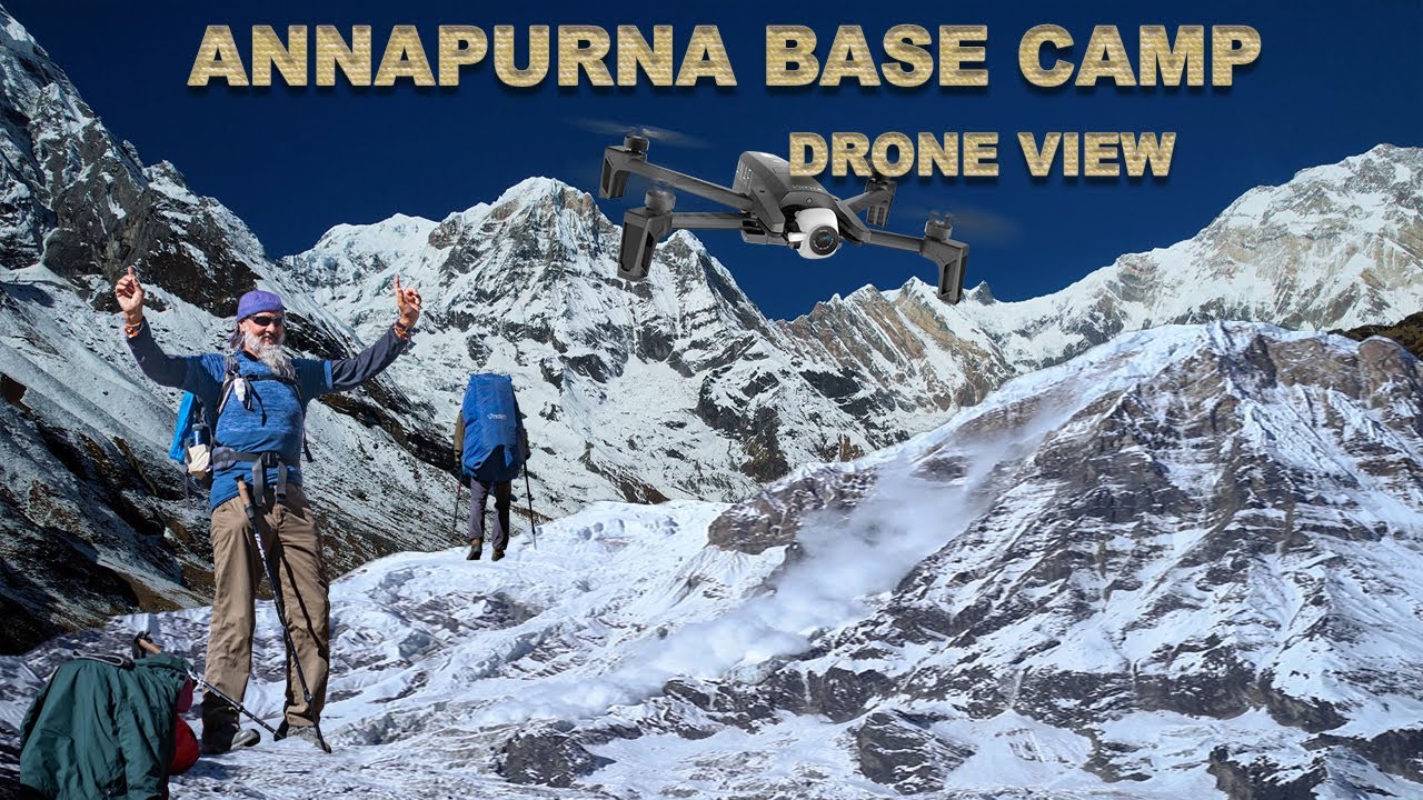 Annapurna base camp drone view . ABC treak
