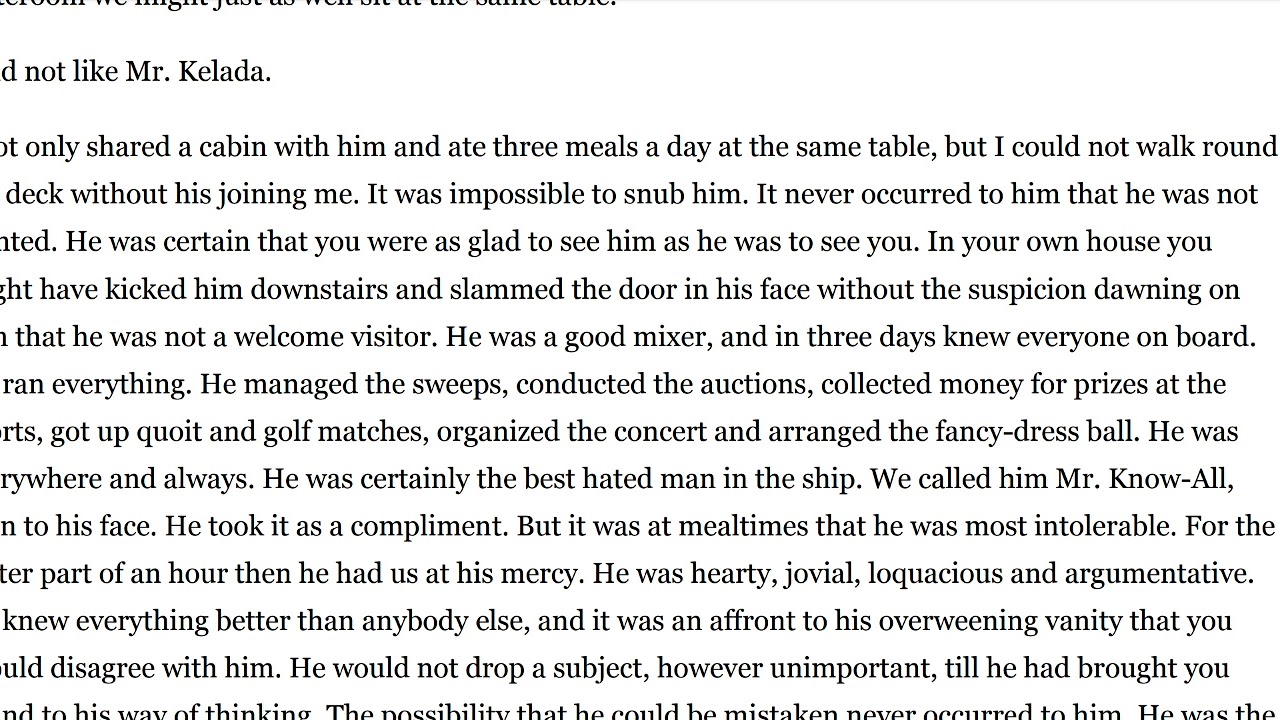 Prose: Mr-Know All: Part-3