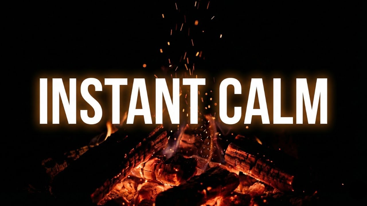 Instant Anxiety Relief 🔥 Crackling Fire + Brown Noise   Deep Sleep Therapy