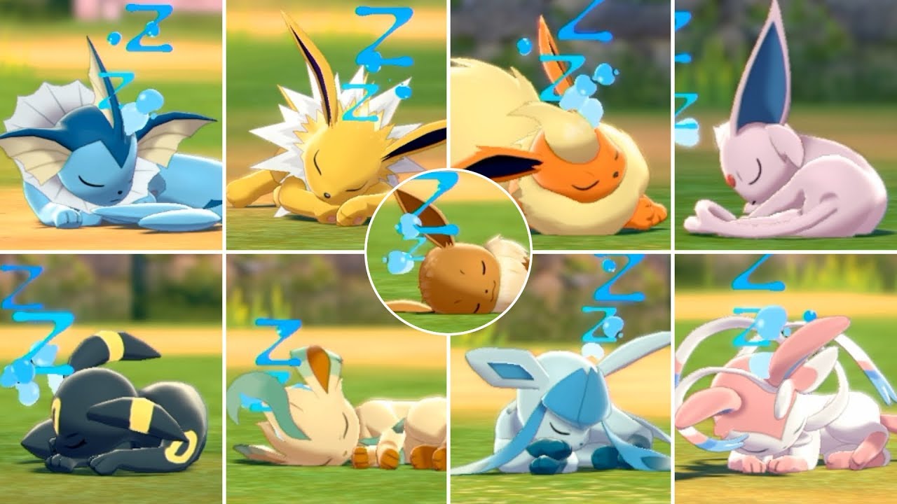Pokémon Sword & Shield - Eevees Sleep Scenes (+ Shiny)