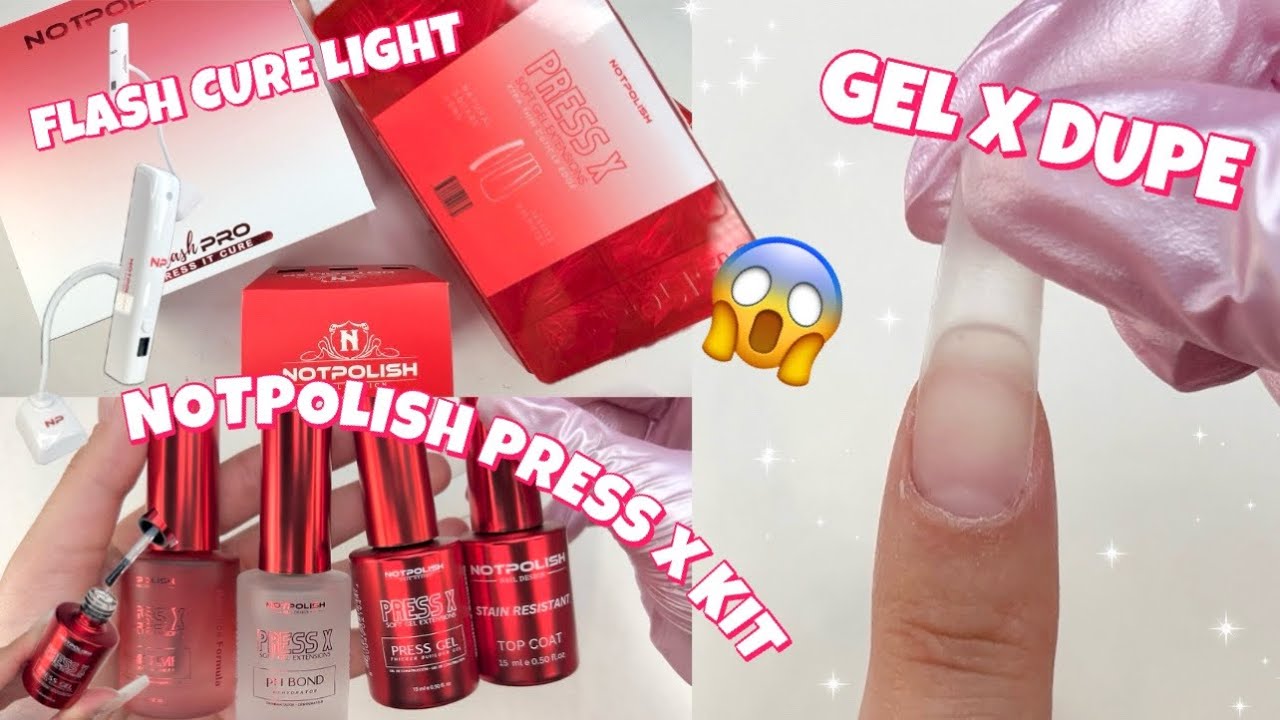 TRYING NOTPOLISH NEW PRESS X SOFT GEL EXTENSIONS & IVORY FLASH PRO NAIL LIGHT | GEL X DUPE