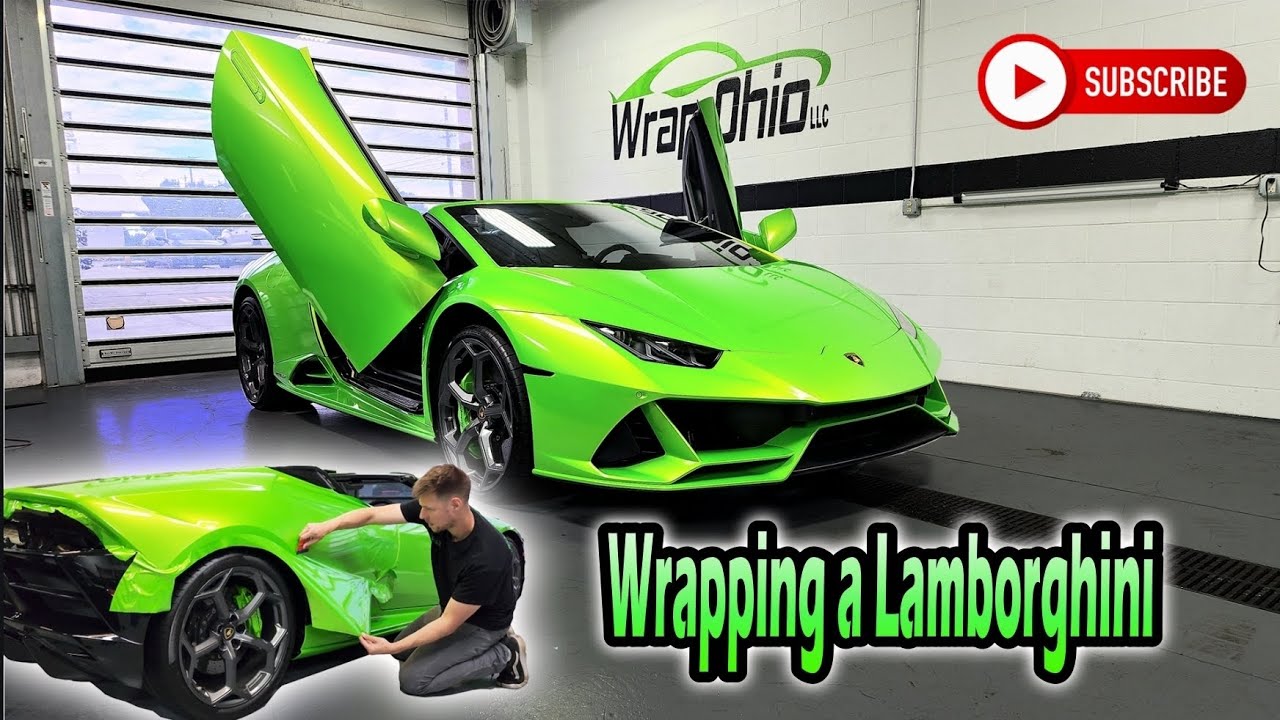 Wrapping a Lamborghini Huracan Evo in Gloss Wasabi Green!