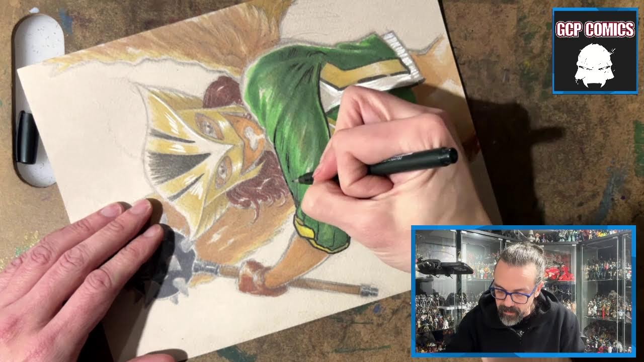 2Hr Grind: Pencils, Inks, and Mistakes Drawing Hawkgirl Part 3 #Drawing #HowtoDraw #Color