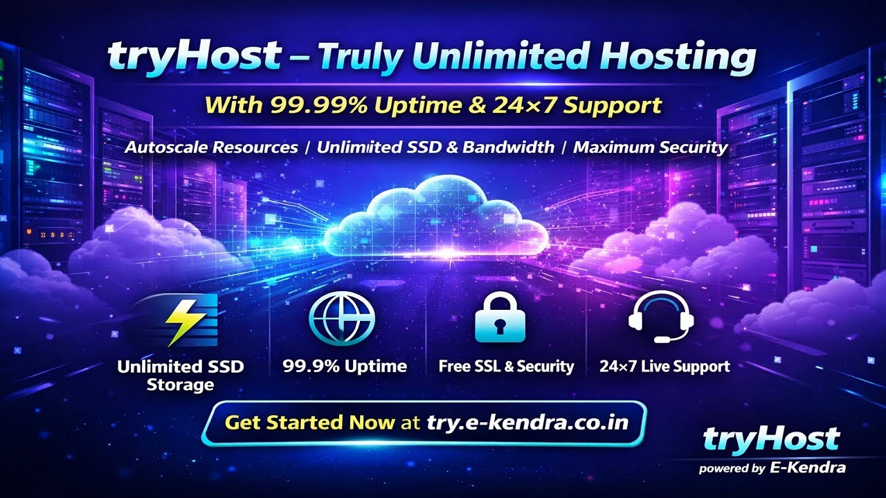 Best Unlimited Web Hosting 2026 | 99.99% Uptime | tryHost