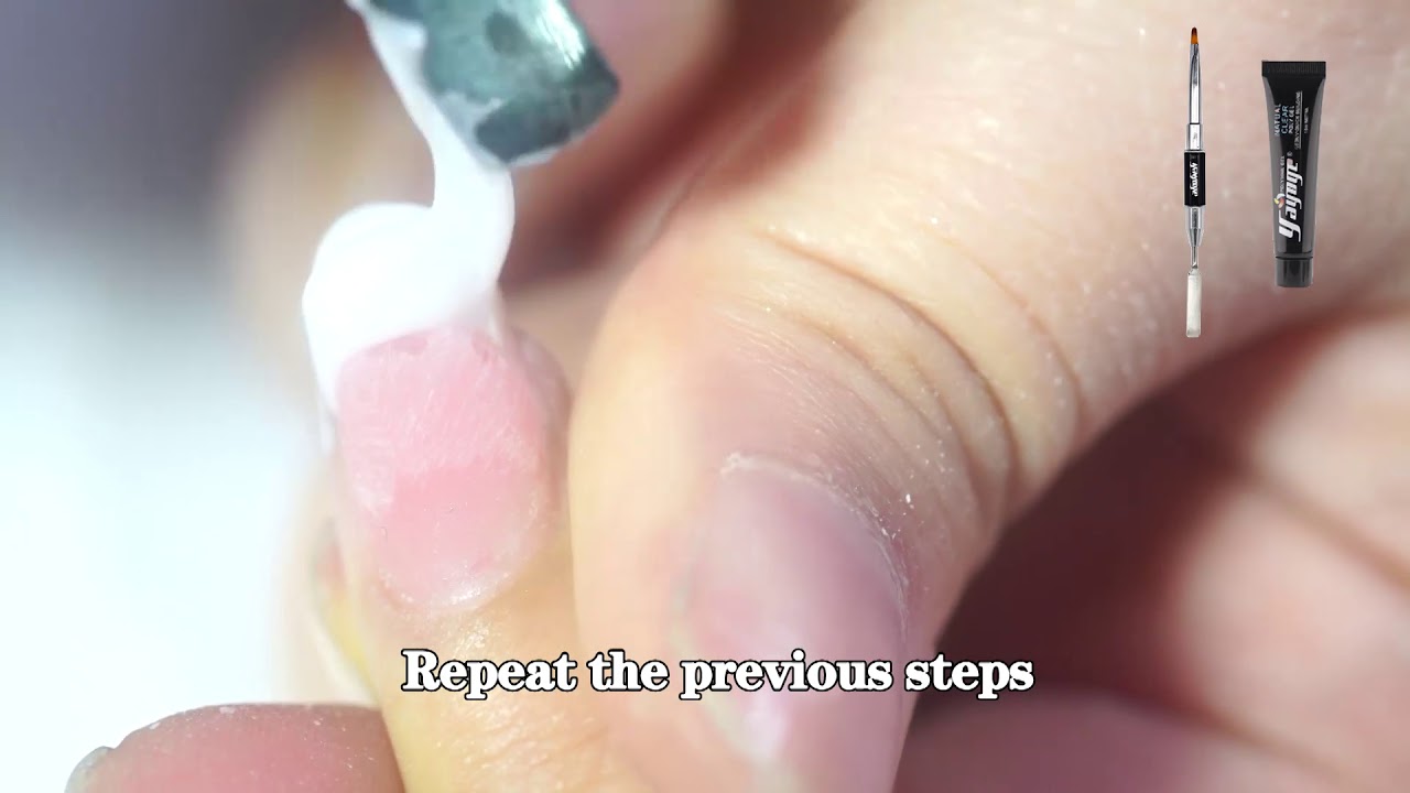Yayoge Polygel | Gel Nail Extensions using Nail Forms - French Nail Art