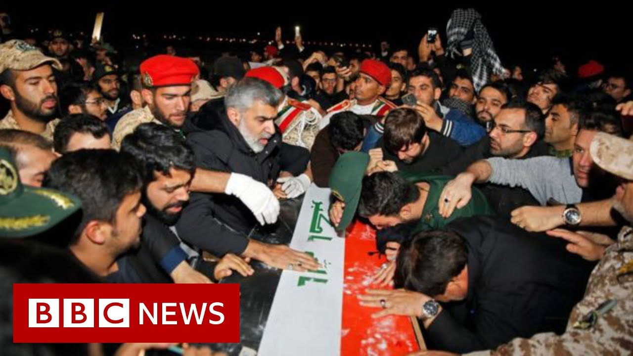 Qasem Soleimani: Mourners flood the streets as body returns to Iran - BBC News