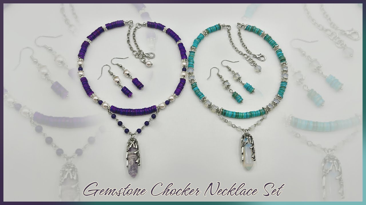 Gemstone Choker Necklace Set Tutorial