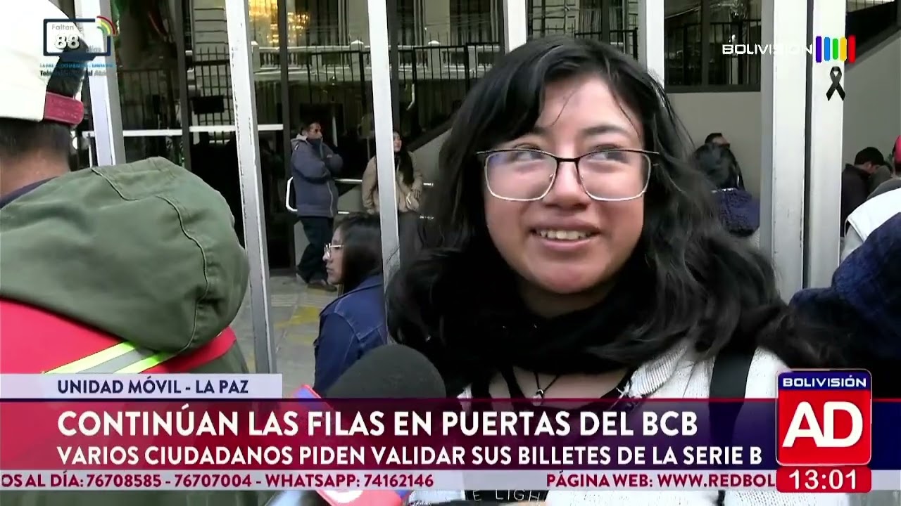 Filas continúan en el BCB por validación de billetes de la serie B