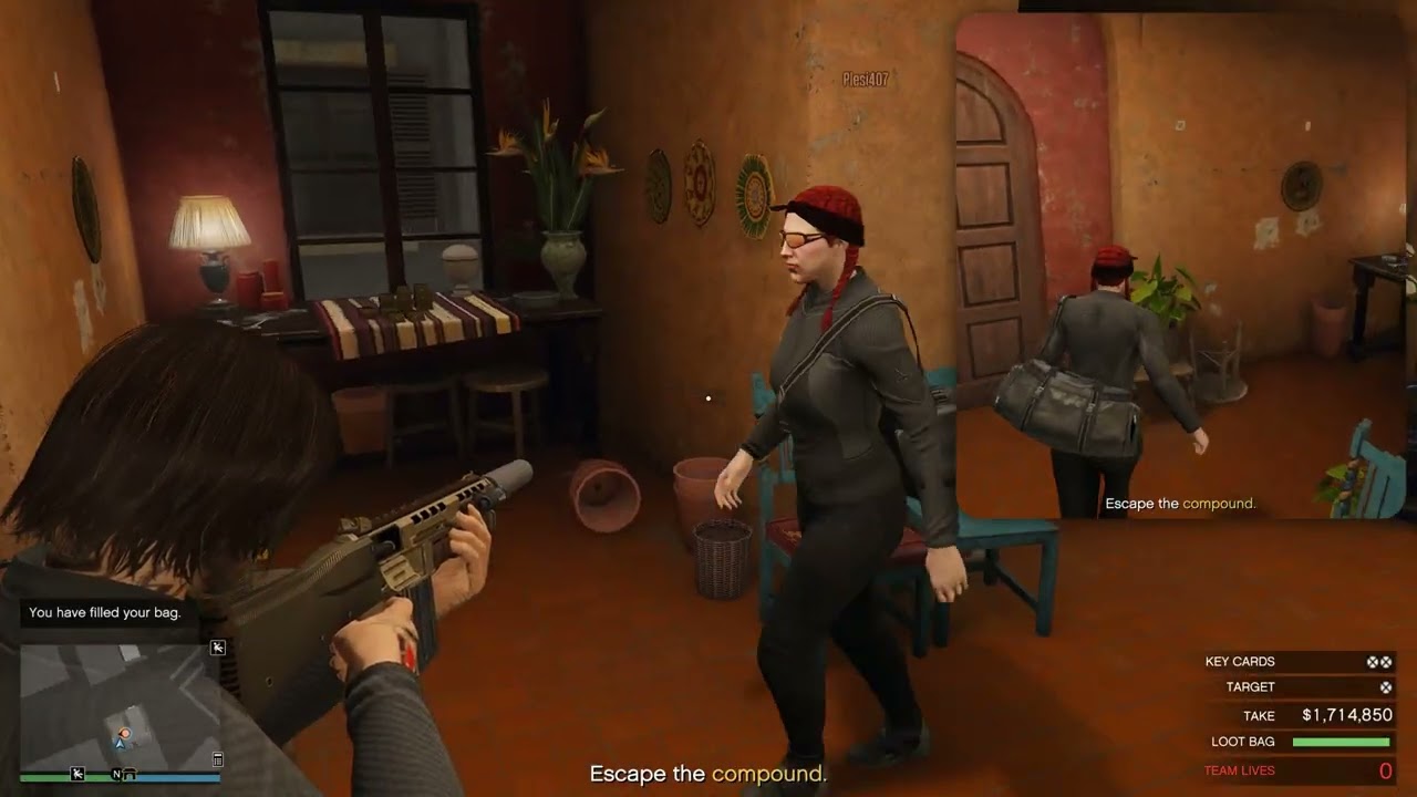 GTA 5 - Cayo Perico Heist - 7m14s Elite (Dual POV)