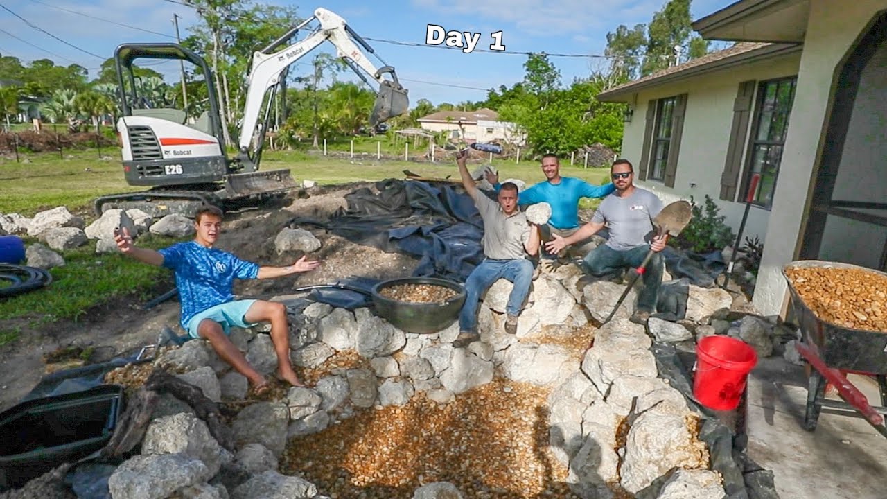 The *NEW* Frontyard Pond at My House - Day 1