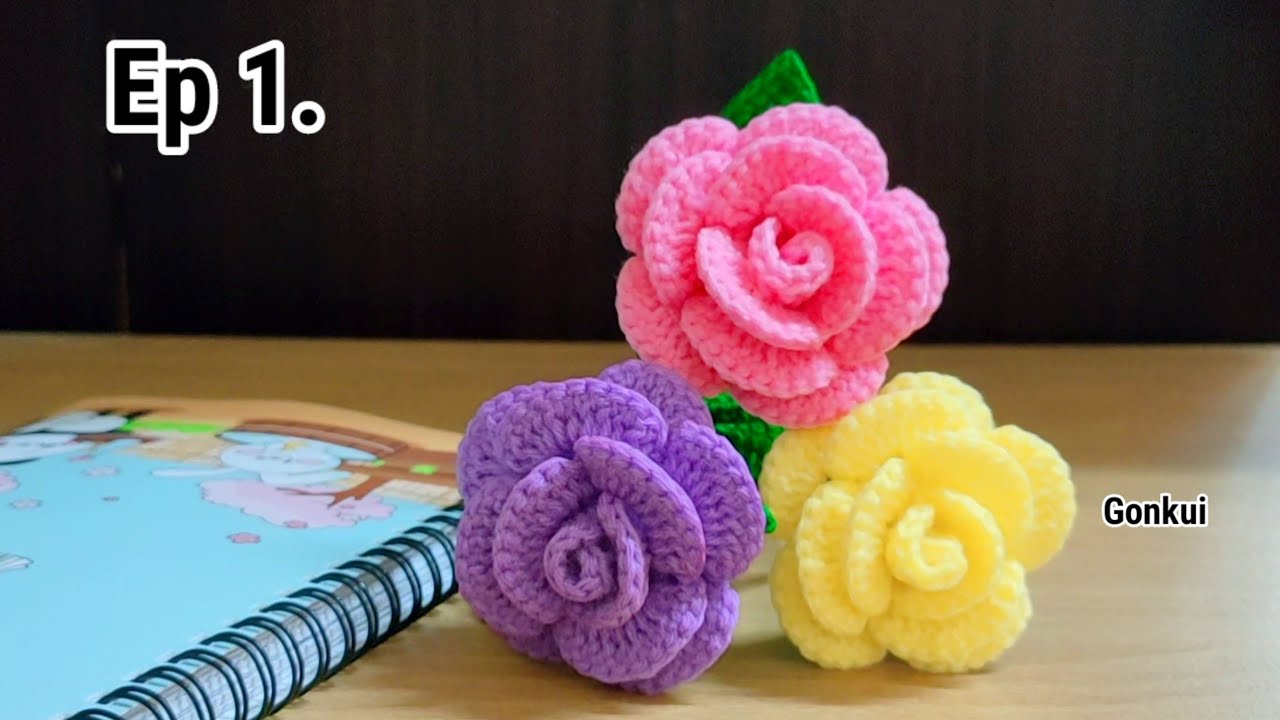 Ep1. Petals🌹 Quick and Easy Crochet Rose Flower Tutorial | Crochet flower bouquet #crochetflower