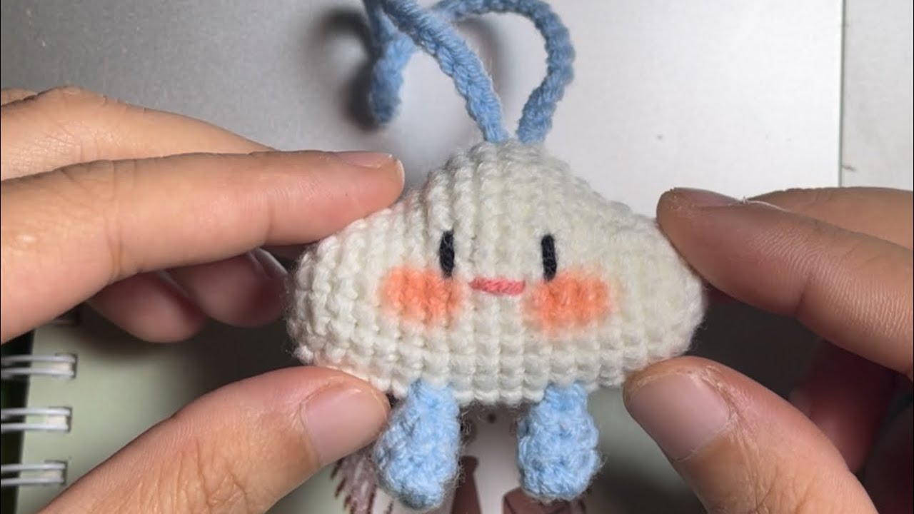 Hướng dẫn móc chiếc móc khoá hình đám mây|cloud crochet tutorial 