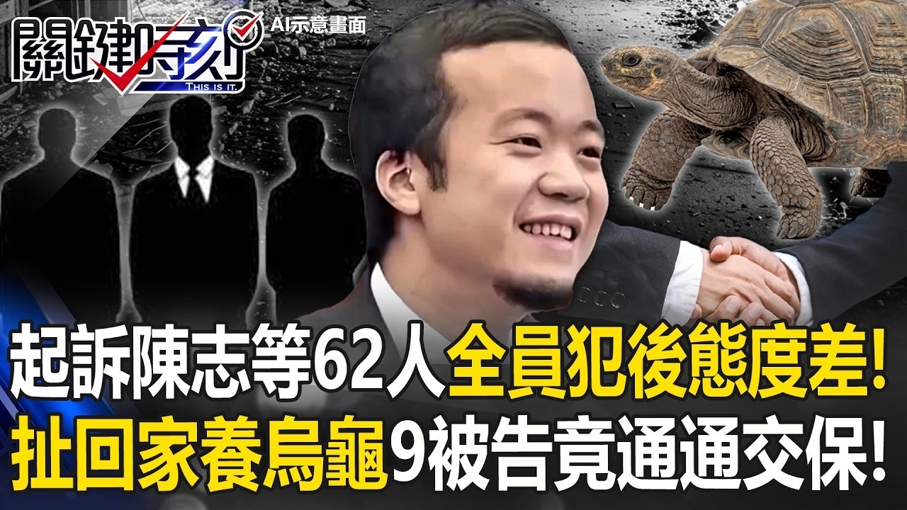 起訴陳志等62人「全員犯後態度不佳」！？ 扯「回家養烏龜」9被告通通交保！？【關鍵時刻】20260304 5 張炤和 姚惠珍 吳政峰