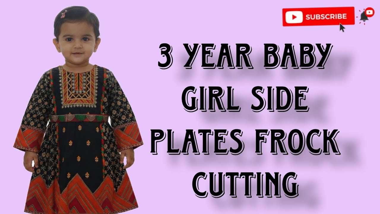 3 sal ki bachi ky frock ki cutting side plates frock cutting