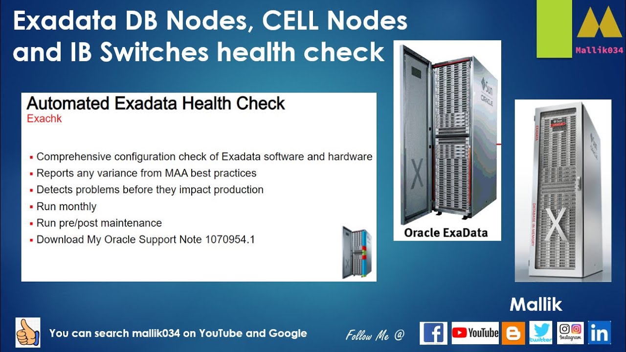 Exadata Health Check - DB Nodes, CELL Nodes & IB Switches Health Check - Cellcli and dcli Commands