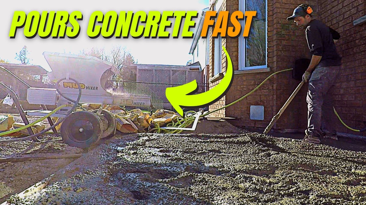 Pouring a Concrete Slab and Piers Using a Mud Mixer