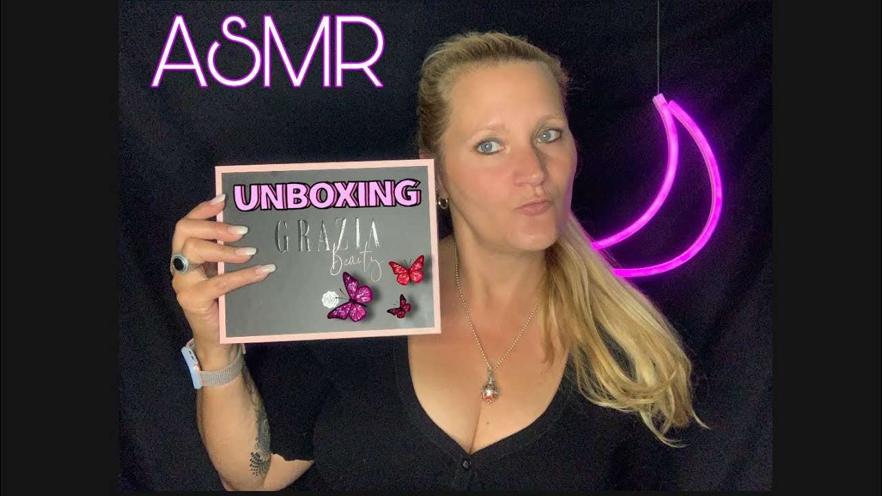 [ASMR] german/deutsch Unboxing Glossy Box Grazia • whispering • Tapping •  talk talk talk