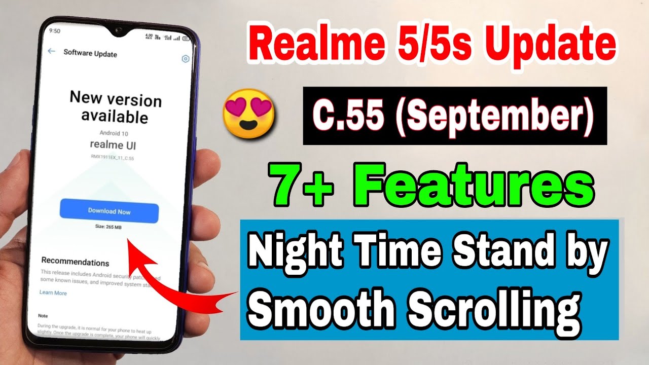 Realme 5 & 5s C.55 September new update | Smooth scrolling, night time standby | Realme 5 new update
