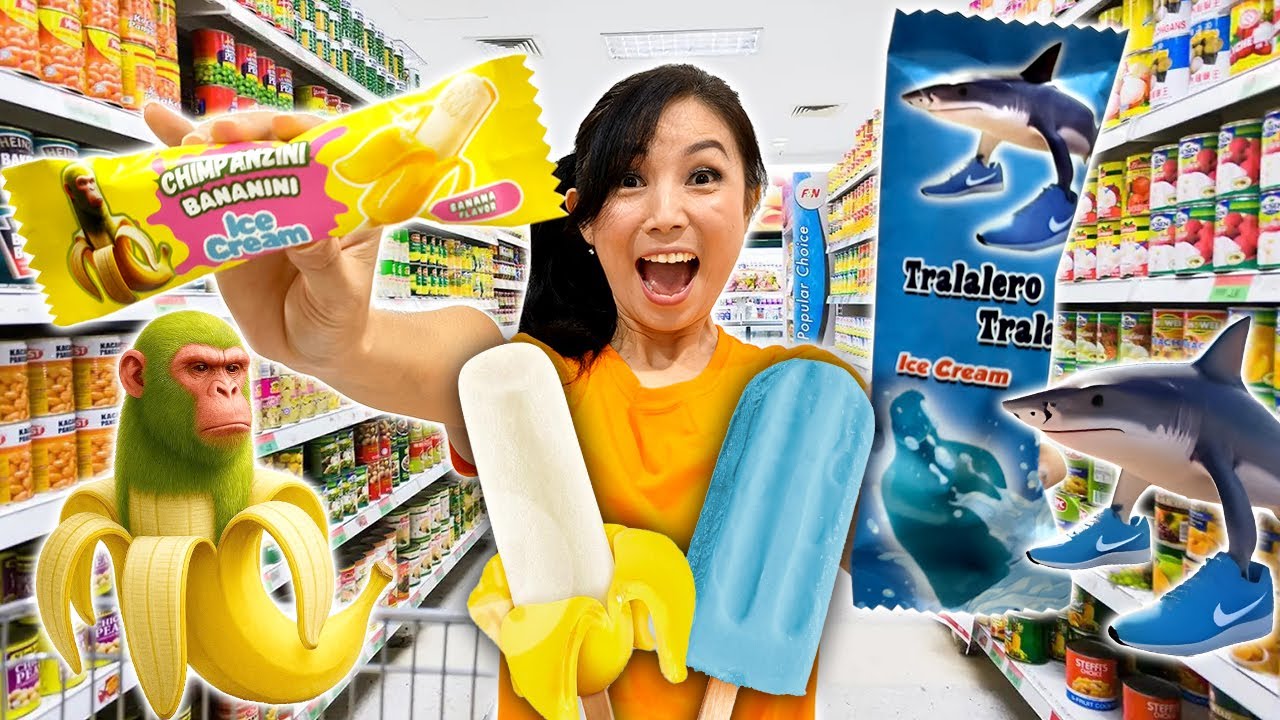 BORONG ES KRIM ANOMALI DI MINIMARKET PART 2 ! TRALALERO TRALALA, CHIMPANZINI, BALLERINA CAPPUCCINA