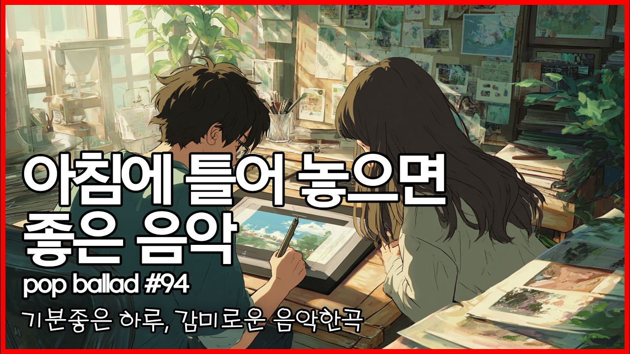 ☕ 아침에 틀어 놓으면 좋은 음악 #94 | 그냥 틀어놓으세요 | 팝발라드, 사무실, 일할때 듣는 음악 | study, Music, Office Cafe Playlist
