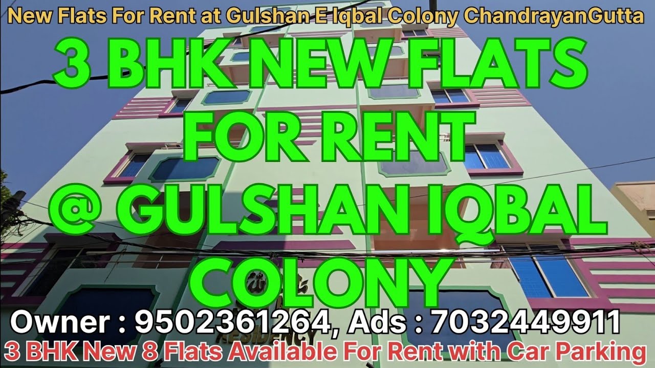 New 3 BHK Flats For Rent at Gulshan Iqbal Colony ChandrayanGutta Hyderabad #flatsforrent #newflats