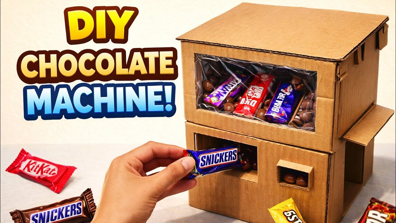 DIY Chocolate Vending Machine at Home 🍫🤖 | Easy Cardboard Project