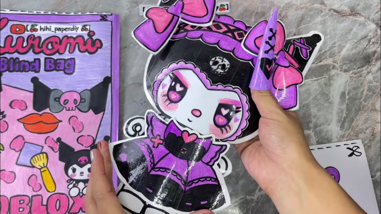 [ 🍒 hihi_paperdiy 🍒]Roblox Meets Kuromi: DIY Skincare & Outfit Magic Tutorial from Blind Bag Bonanza