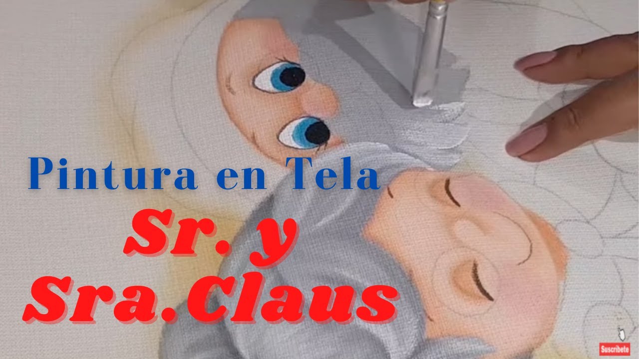 Pintura En Tela Sr. y Sra. Claus