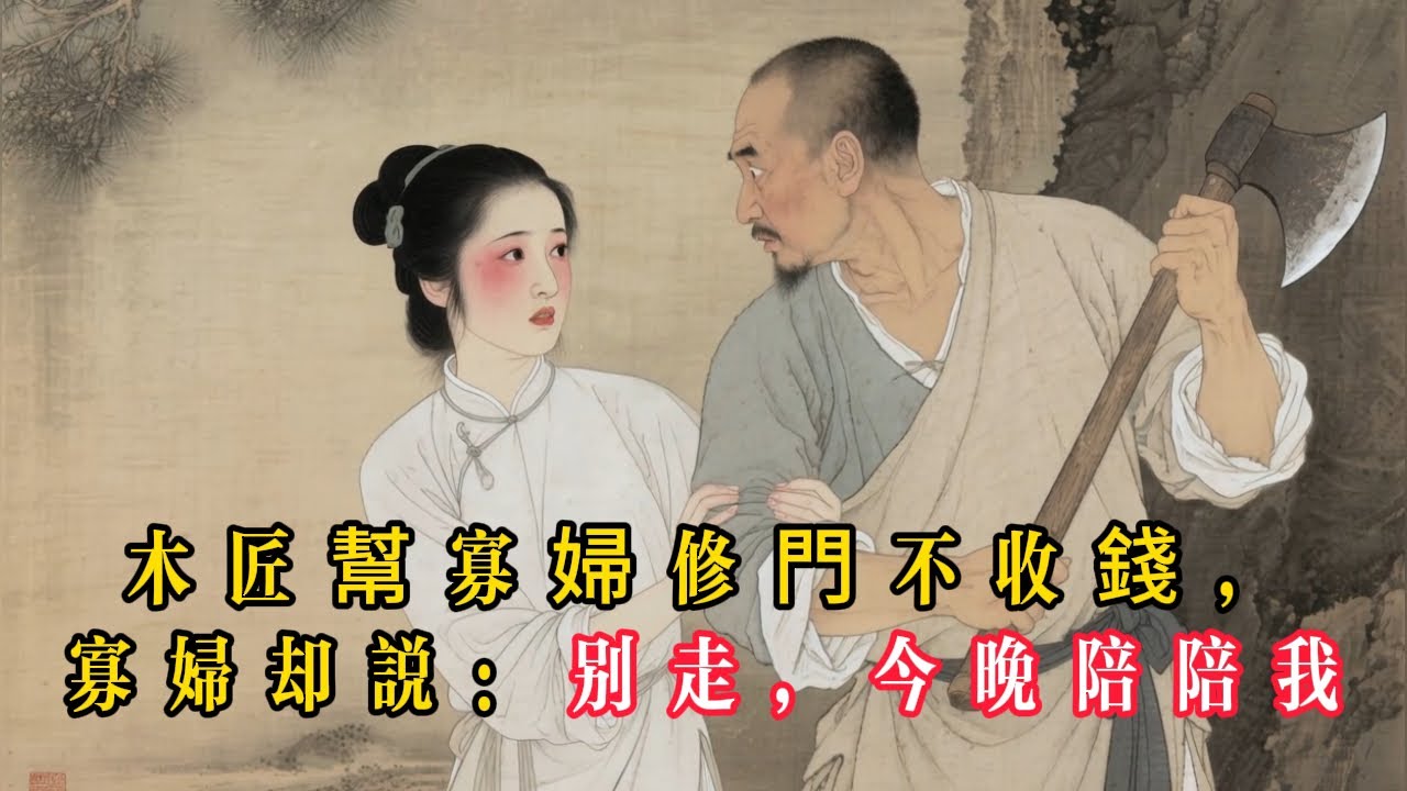 木匠幫寡婦修門不收錢，臨走時寡婦扯住他衣袖：別走，今晚留下來陪陪我......民间故事、木匠、寡妇、善恶有报、因果循环、人性善惡#民間故事 #善有善报 #寡妇 #因果報應 #倫理 #報恩 #故事分享
