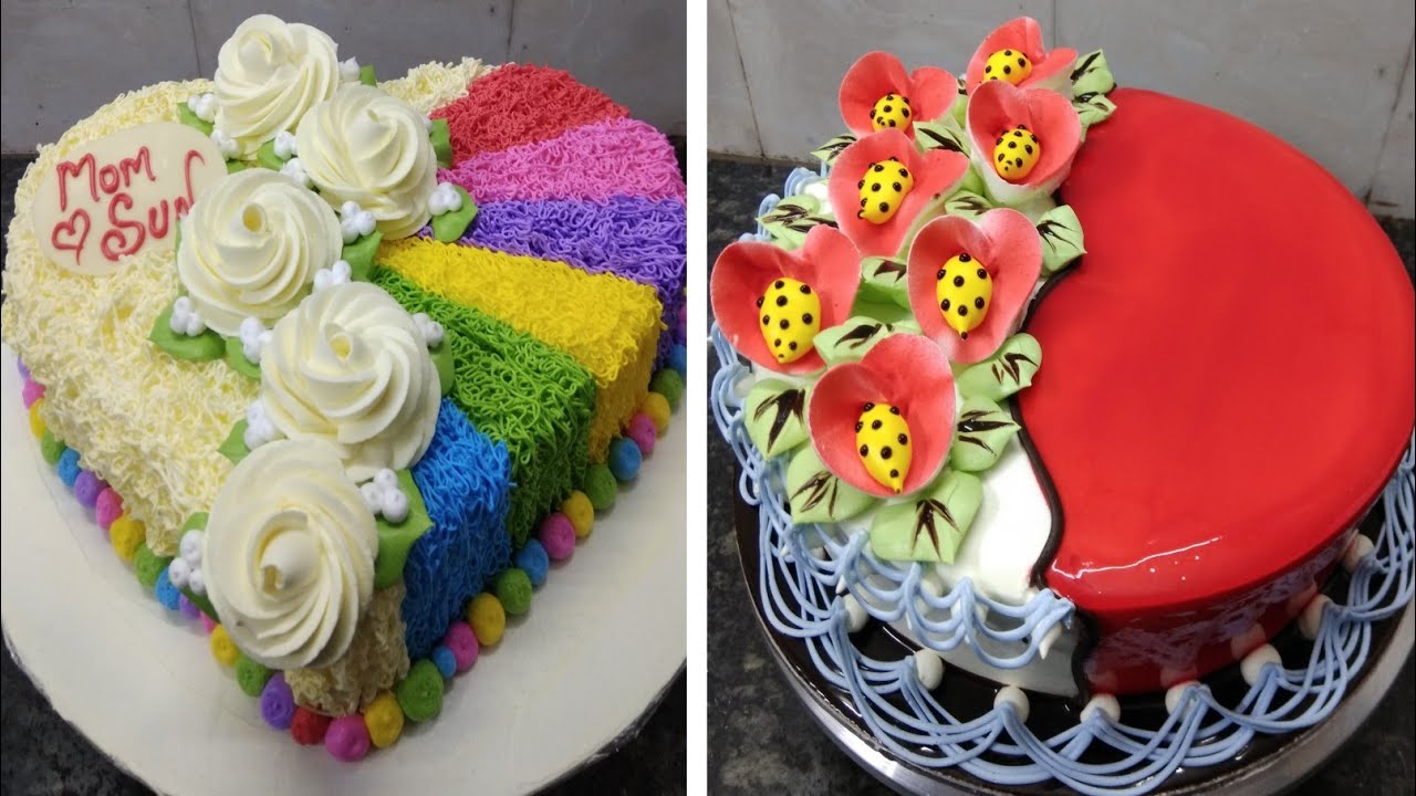 Two Amazing Anniversary Cake Design |Heart shape cake |Engagement Cake |Wedding Flowers cake Design